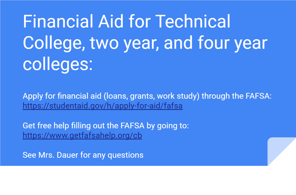 Links for Financial Aid information