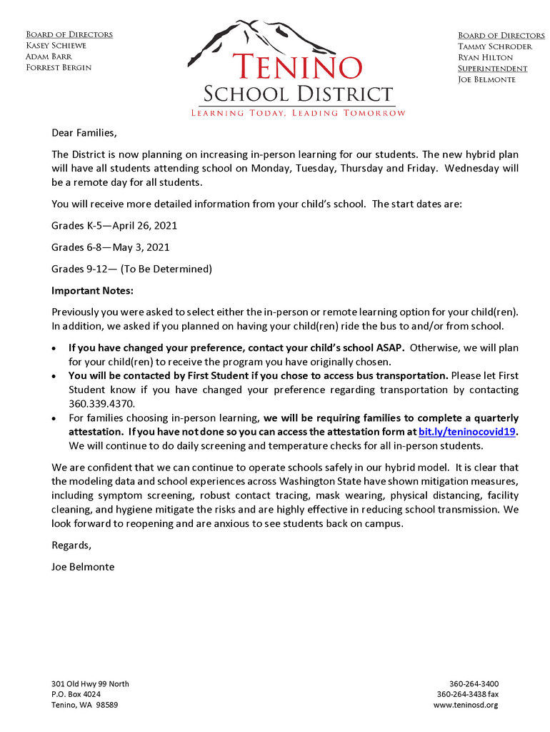 Live Feed | Tenino Elementary