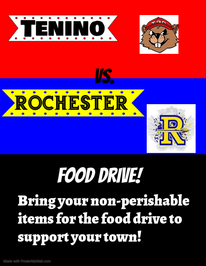 Food Drive Flyer. Tenino Vs. Rochester
