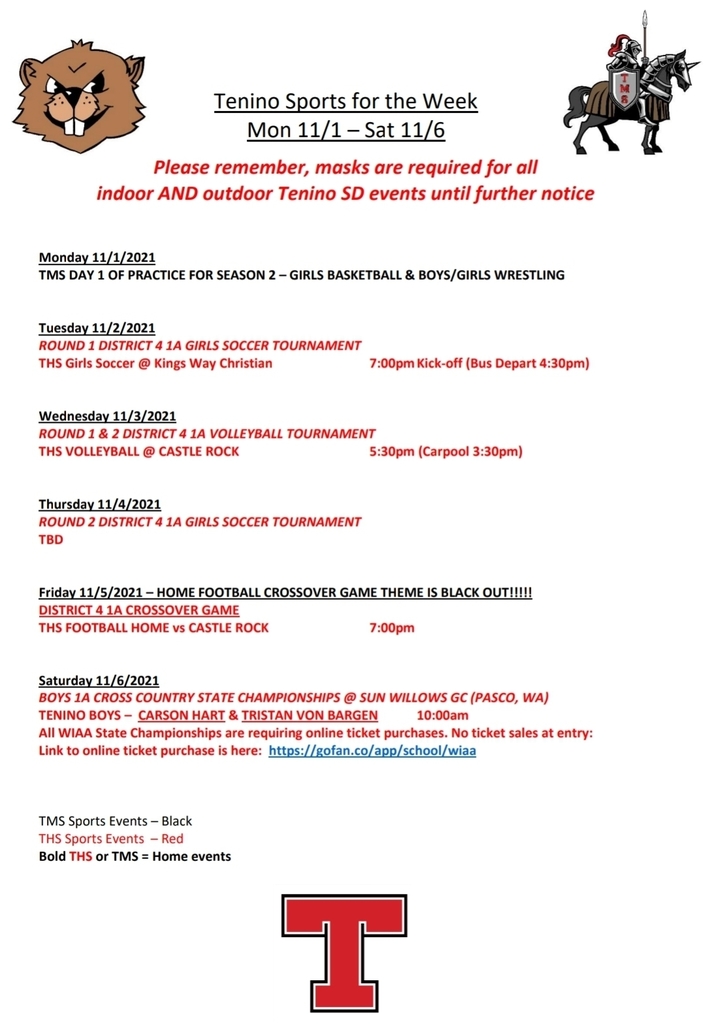 THS & TMS Sports for the Week of 11/1 - 11/6