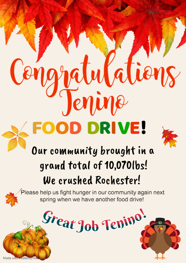 Food Drive Congratulations Tenino Flyer