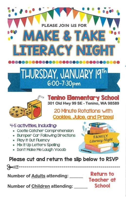 Make & Take Literacy Night Flyer